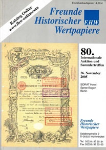 2005 FHW (Freunde Historischer Wertpapiere) auction catalog