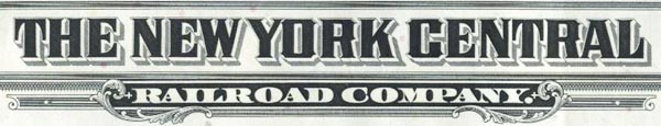 New York Central Railroad Company title on bond