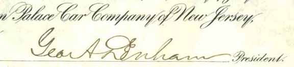 Example of company president's signature on a stock certificate.