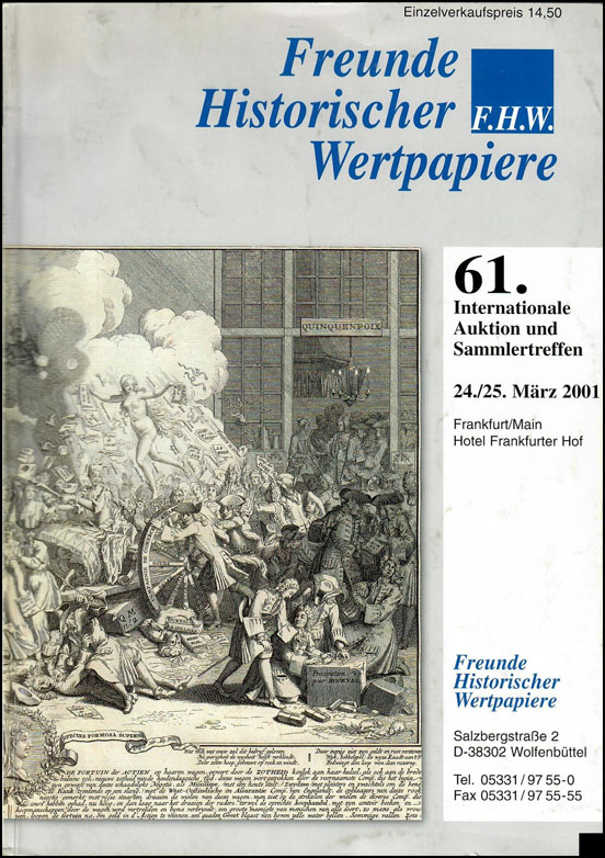 Freunde Historisher Wertpapier (FHW) auction catalog 61, March 2001