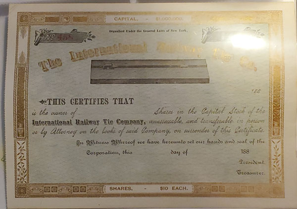 Stock certificate with burnout Stock certificate with burnout