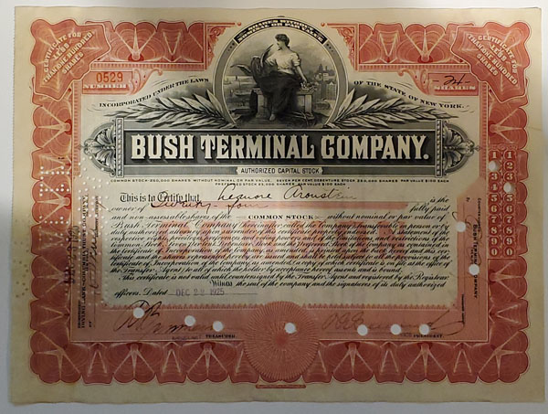 Stock certificate with shadows Stock certificate with shadows